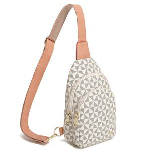 Crossbody Sling Bags Fanny Packs Leather Purses Chest Bag White :|